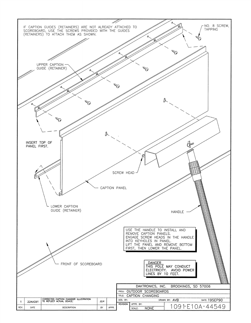 Drawing a-44549 | Daktronics BA-1518-11 Multi-Section Outdoor LED Scoreboard User Manual | Page 74 / 158