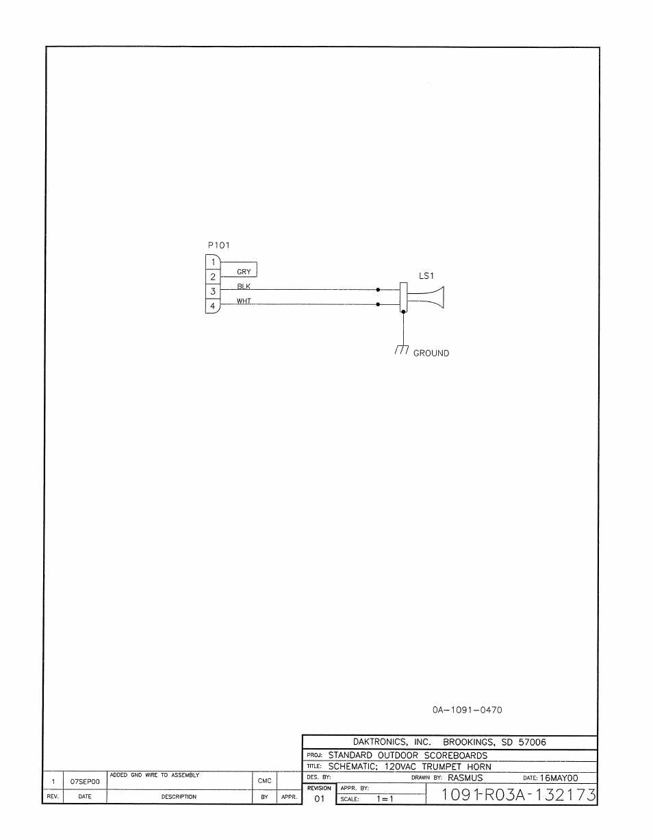 Drawing a-132173 | Daktronics BA-1518-11 Multi-Section Outdoor LED Scoreboard User Manual | Page 99 / 158