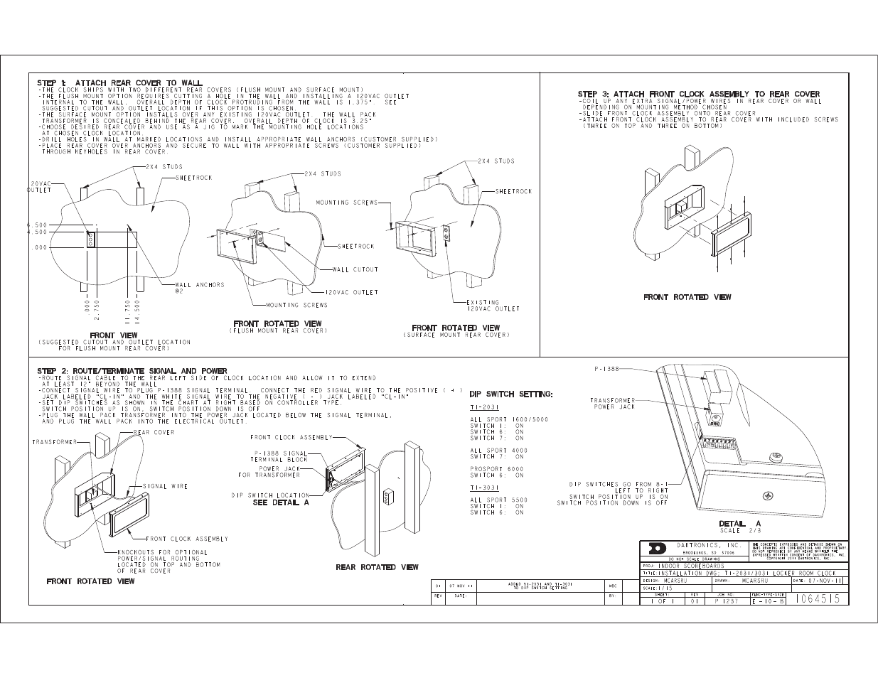 Daktronics TI-2031 4-Inch LED Bar-Digit Locker Room Clock User Manual | Page 18 / 22