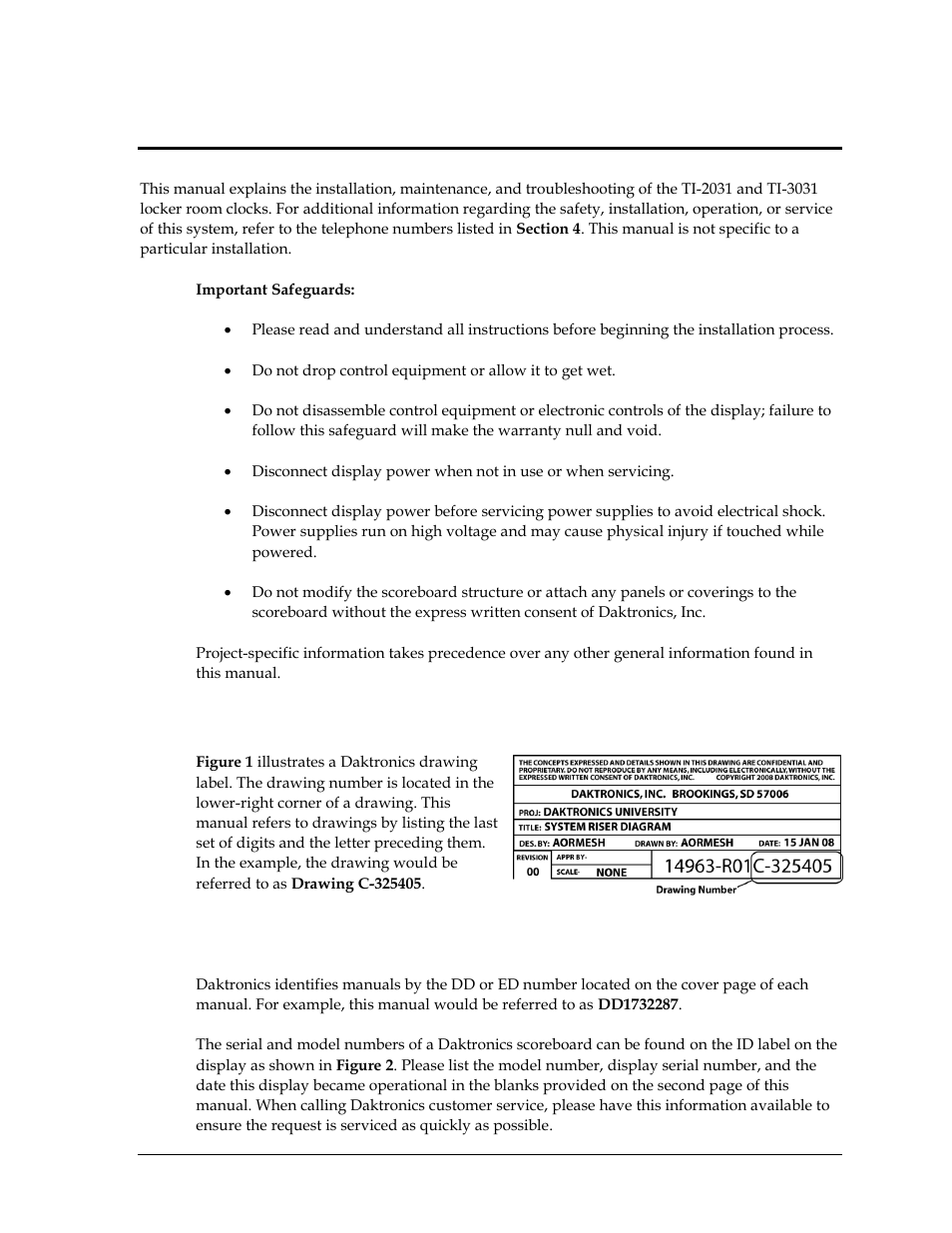 Section 1: introduction, 1 resources, Section 1 | Introduction, Resources | Daktronics TI-2031 4-Inch LED Bar-Digit Locker Room Clock User Manual | Page 7 / 22