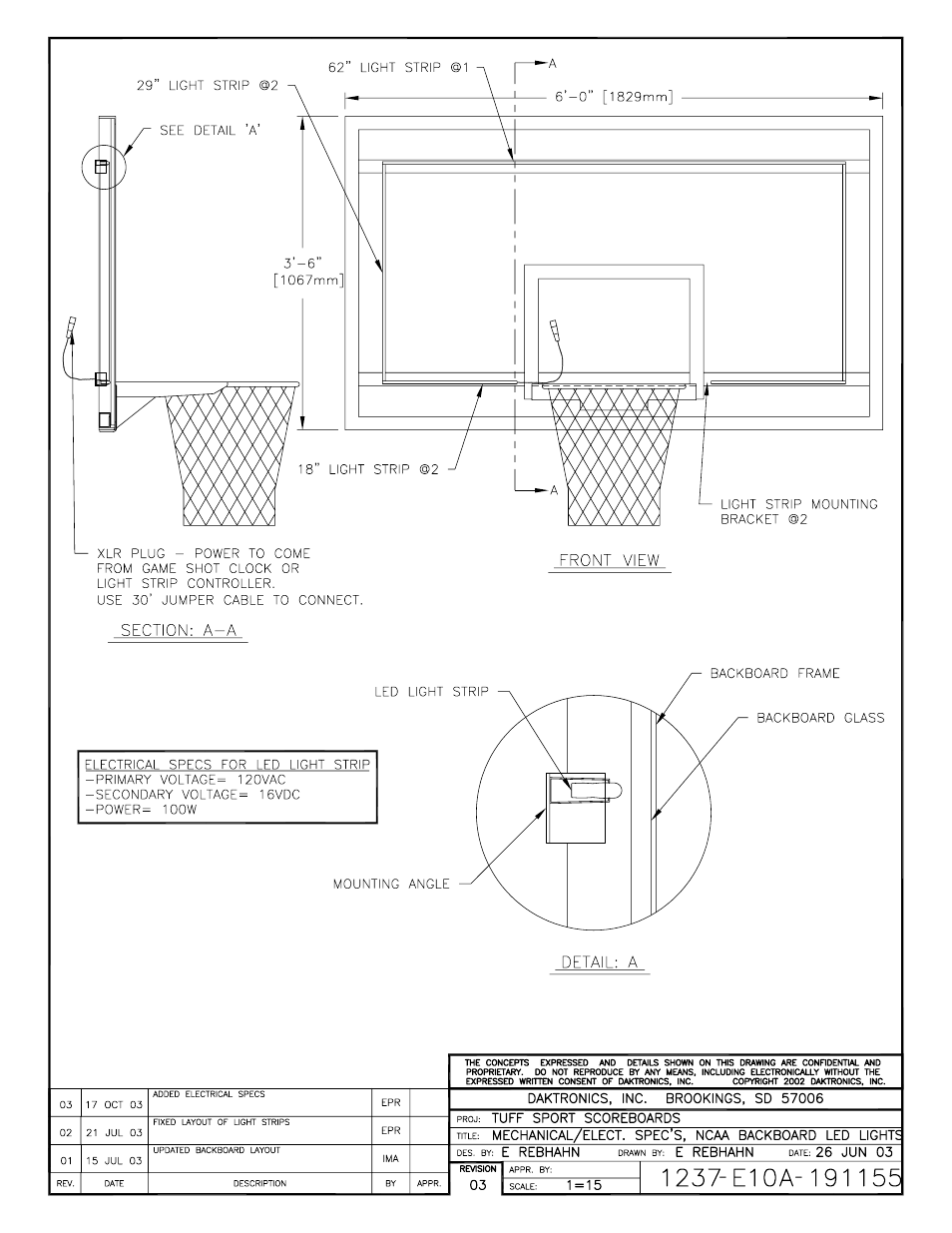 Daktronics BB-2135 Backboard LED Light Strip User Manual | Page 22 / 36