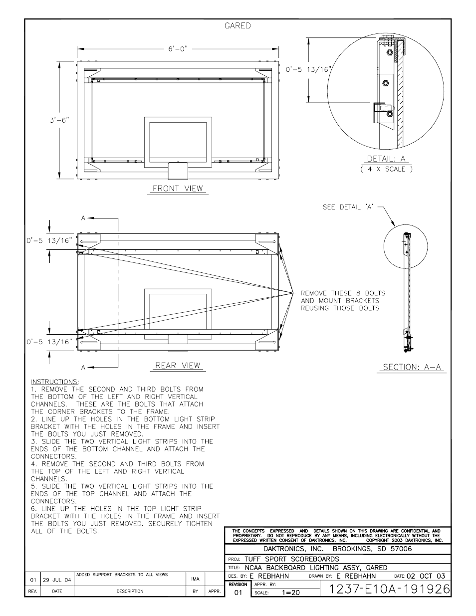 Daktronics BB-2135 Backboard LED Light Strip User Manual | Page 24 / 36
