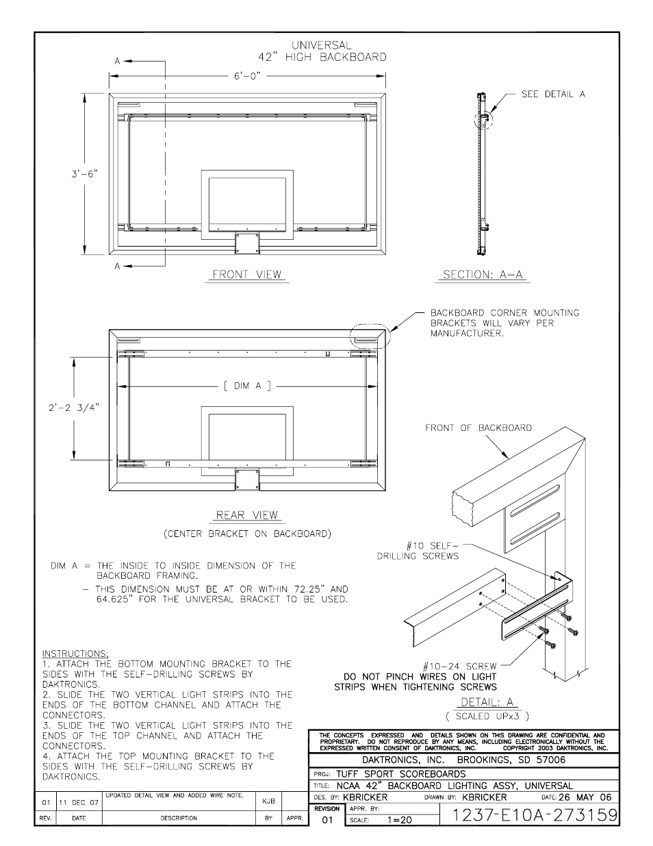 Daktronics BB-2135 Backboard LED Light Strip User Manual | Page 26 / 36