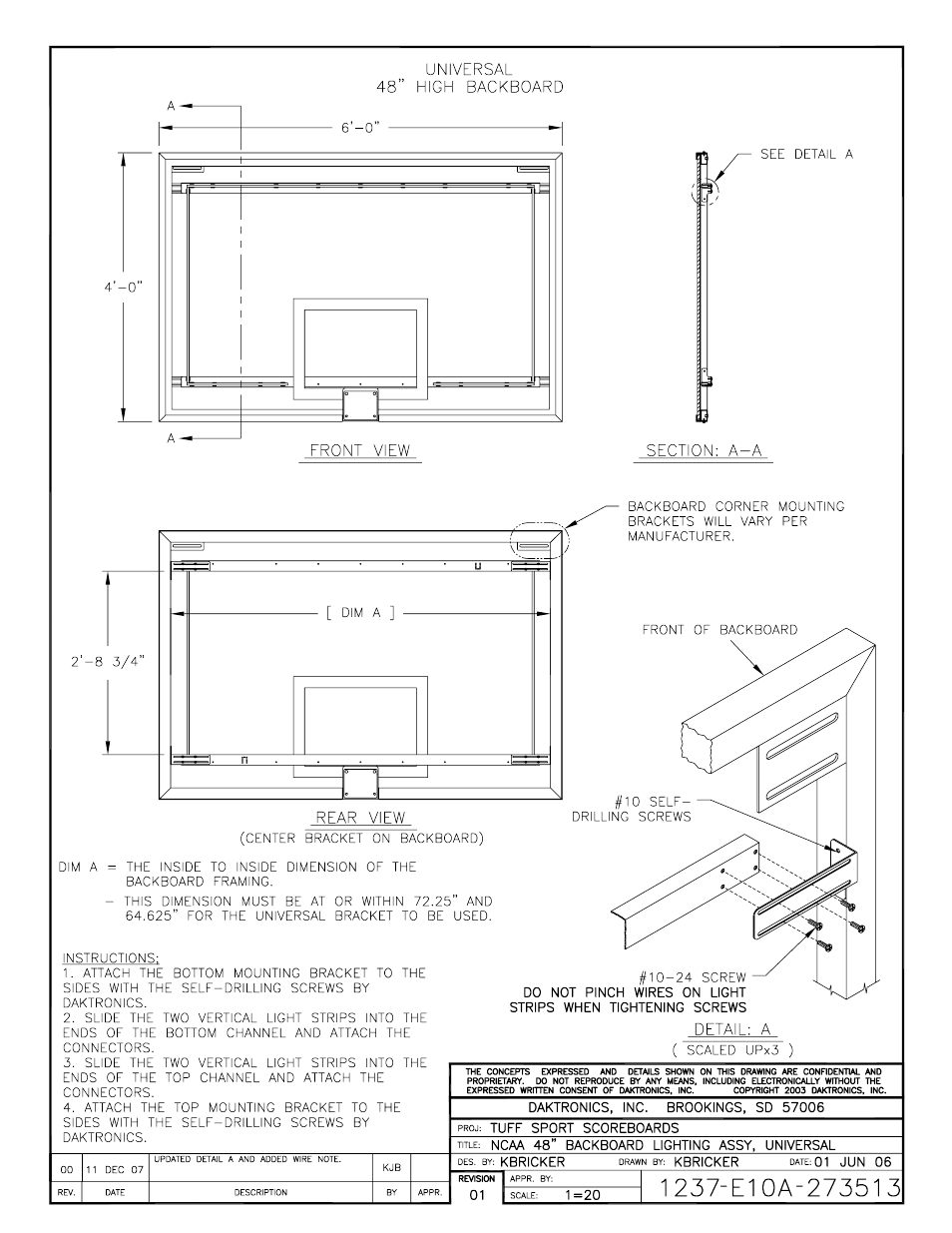 Daktronics BB-2135 Backboard LED Light Strip User Manual | Page 27 / 36