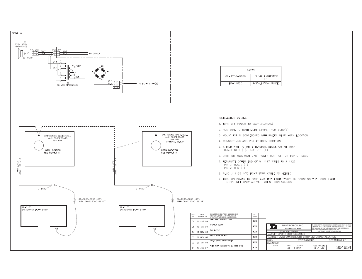 Daktronics BB-2135 Backboard LED Light Strip User Manual | Page 29 / 36
