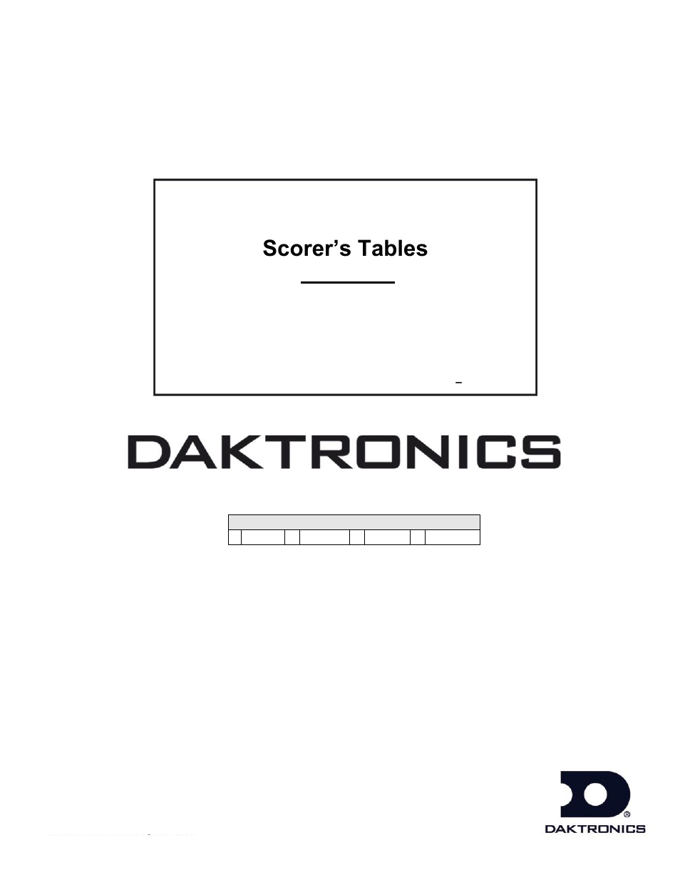 Daktronics ST-2002 Backlit & Non-Backlit Scorer’s Tables User Manual | 24 pages