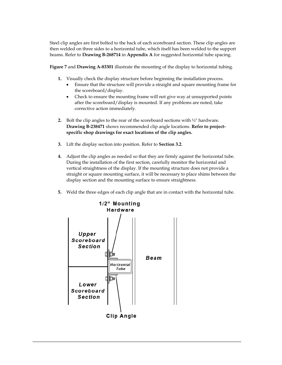 Welding to horizontals | Daktronics CR-2004 Multi-Section Cricket Scoreboard User Manual | Page 16 / 90