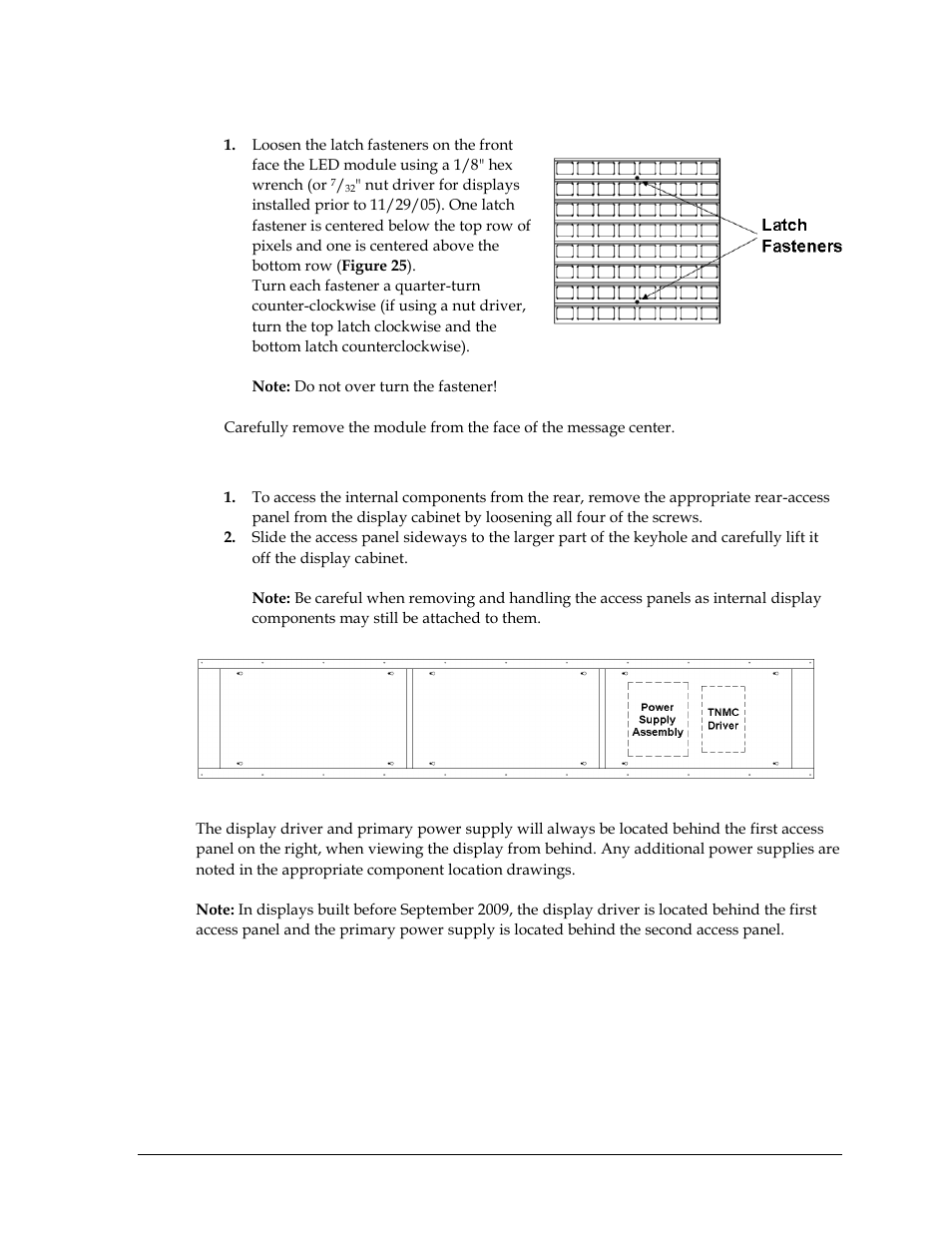Front access, Rear access, 6 display drivers | Display drivers, N 6.6 | Daktronics CR-2004 Multi-Section Cricket Scoreboard User Manual | Page 43 / 90