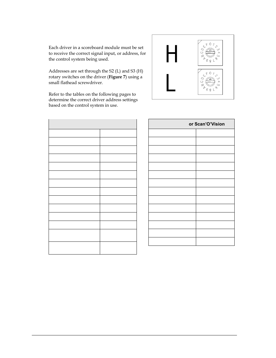 7 setting the driver address, Setting the driver address | Daktronics SW-2101 Aquatics/Track LED Scoreboard User Manual | Page 18 / 84