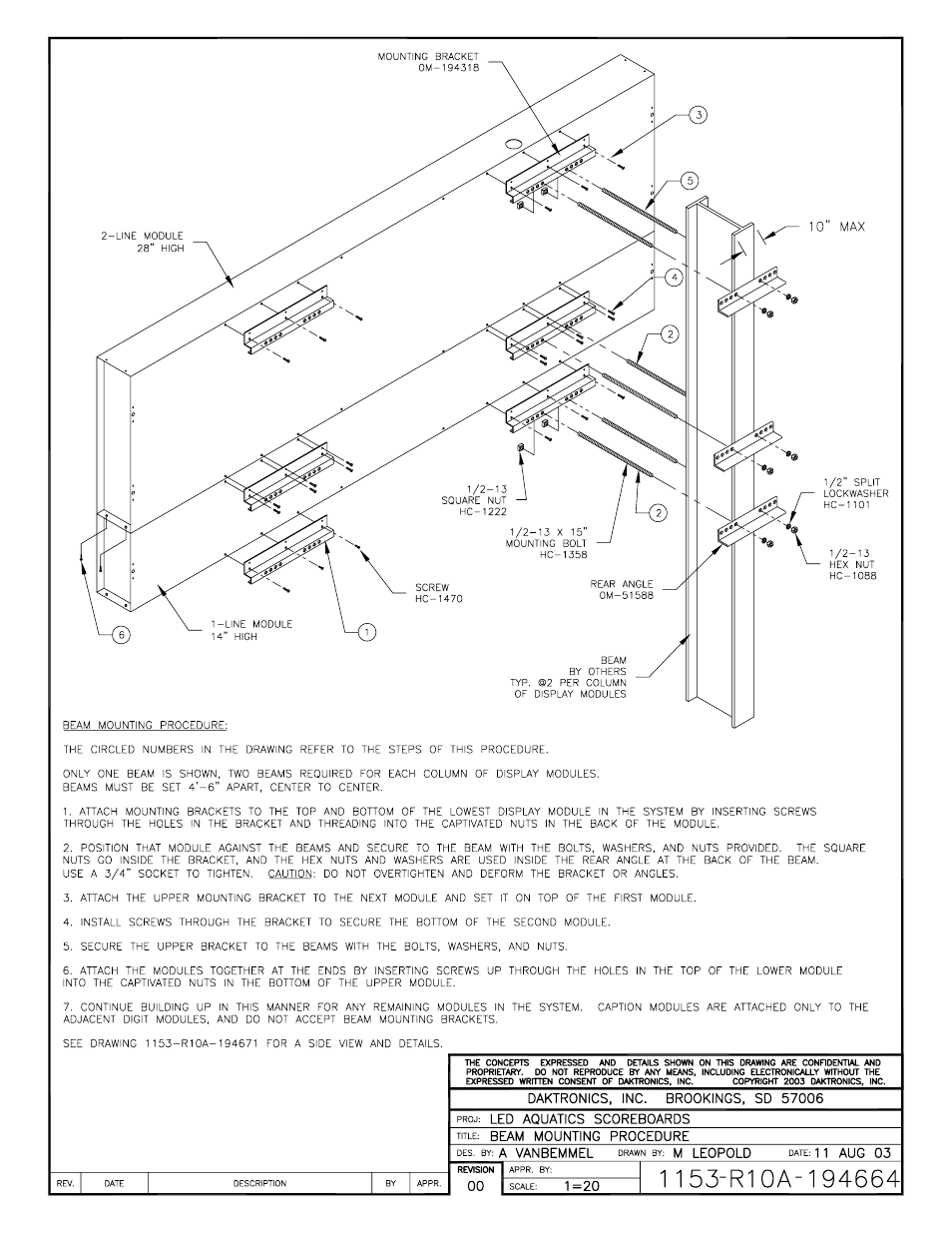 Daktronics SW-2101 Aquatics/Track LED Scoreboard User Manual | Page 43 / 84