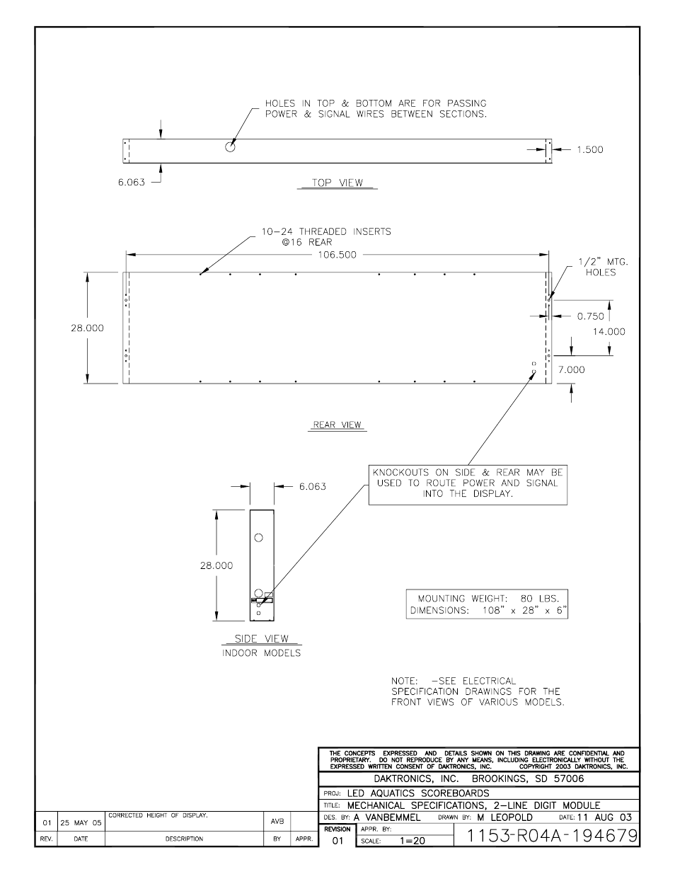 Daktronics SW-2101 Aquatics/Track LED Scoreboard User Manual | Page 50 / 84