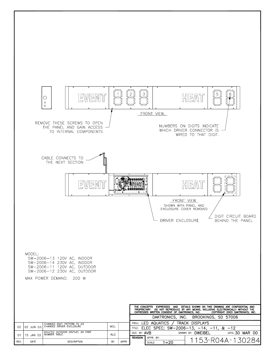 Daktronics SW-2101 Aquatics/Track LED Scoreboard User Manual | Page 63 / 84