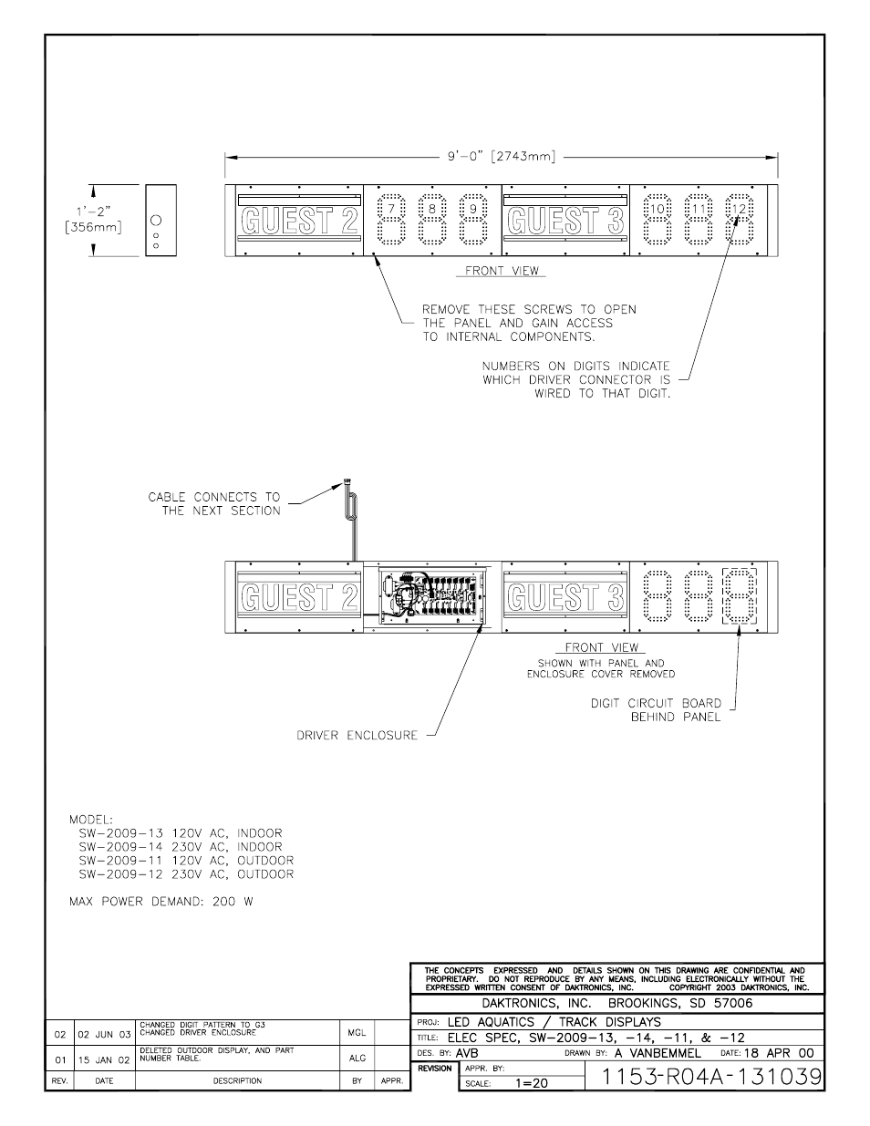 Daktronics SW-2101 Aquatics/Track LED Scoreboard User Manual | Page 73 / 84