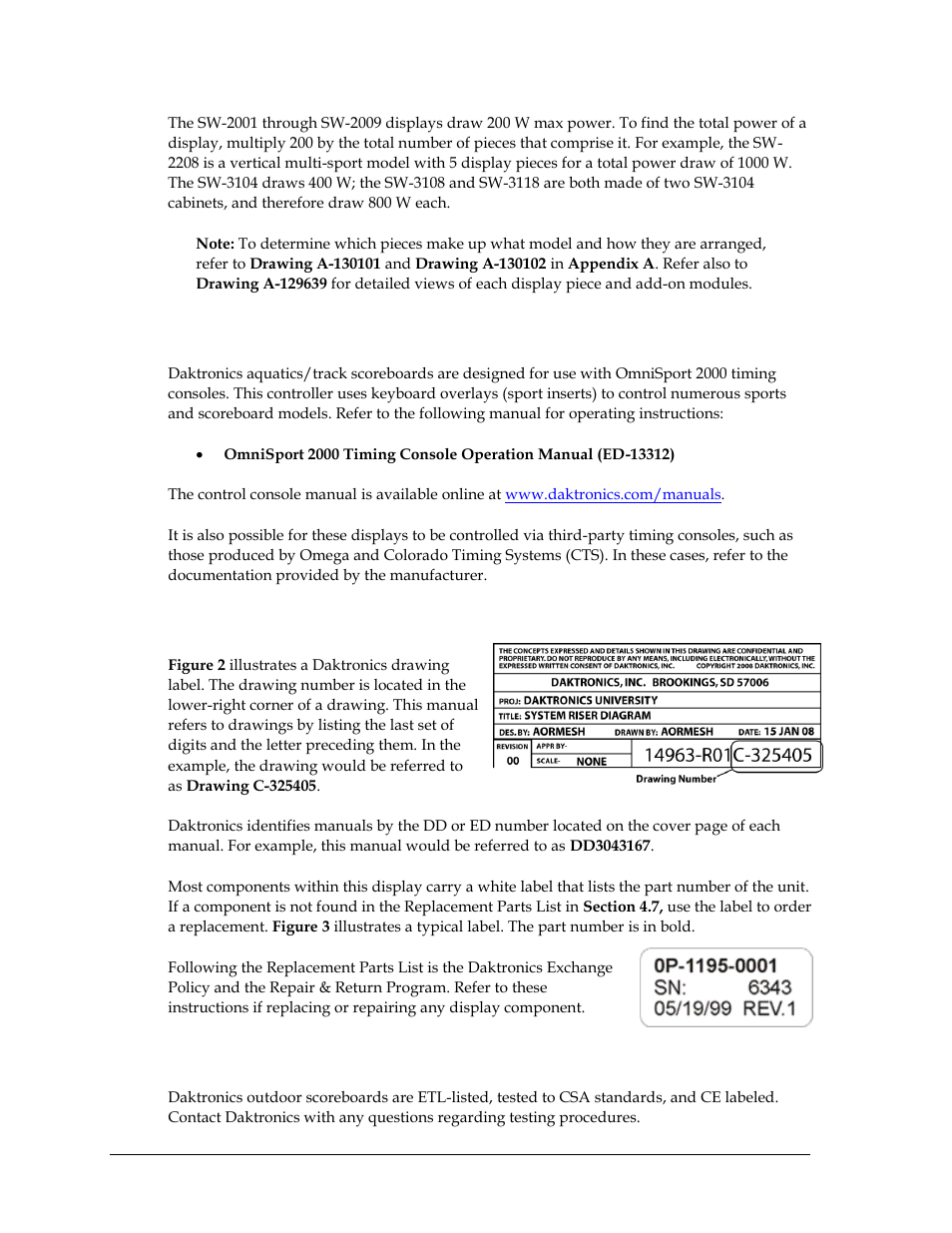 2 scoreboard controllers, 3 resources, 4 product safety approval | Scoreboard controllers, Resources, Product safety approval | Daktronics SW-2101 Aquatics/Track LED Scoreboard User Manual | Page 8 / 84