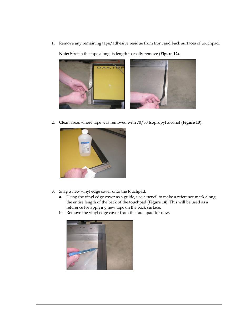 5 side & bottom vinyl edge cover replacement, Side & bottom vinyl edge cover replacement, On 4.5 ) | Daktronics T-7060 Touchpad User Manual | Page 17 / 29