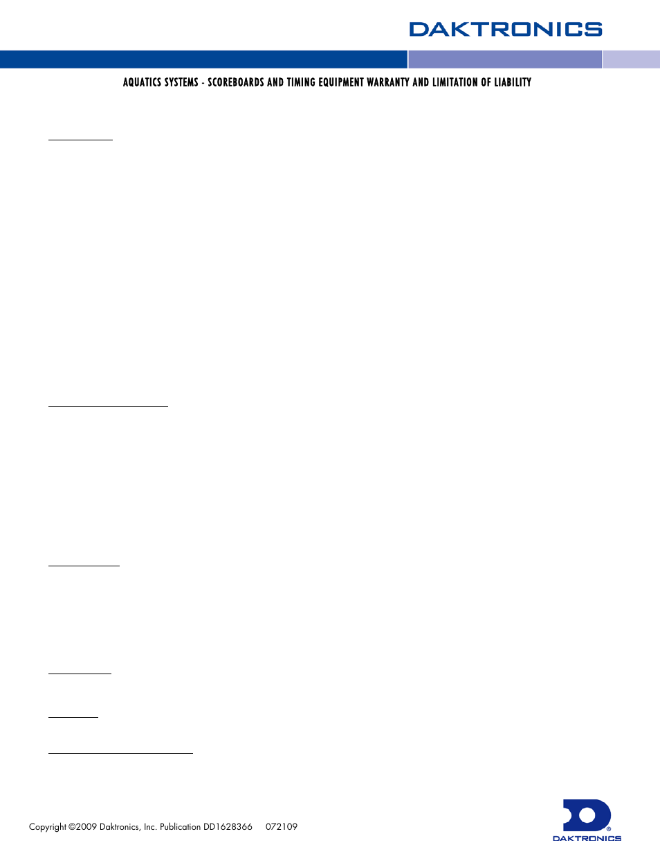 Daktronics T-7060 Touchpad User Manual | Page 29 / 29