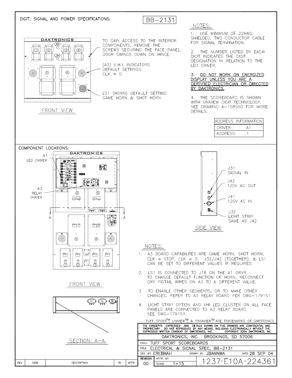 Daktronics BB-2101 Tuff Sport Basketball LED Scoreboard User Manual | Page 100 / 184