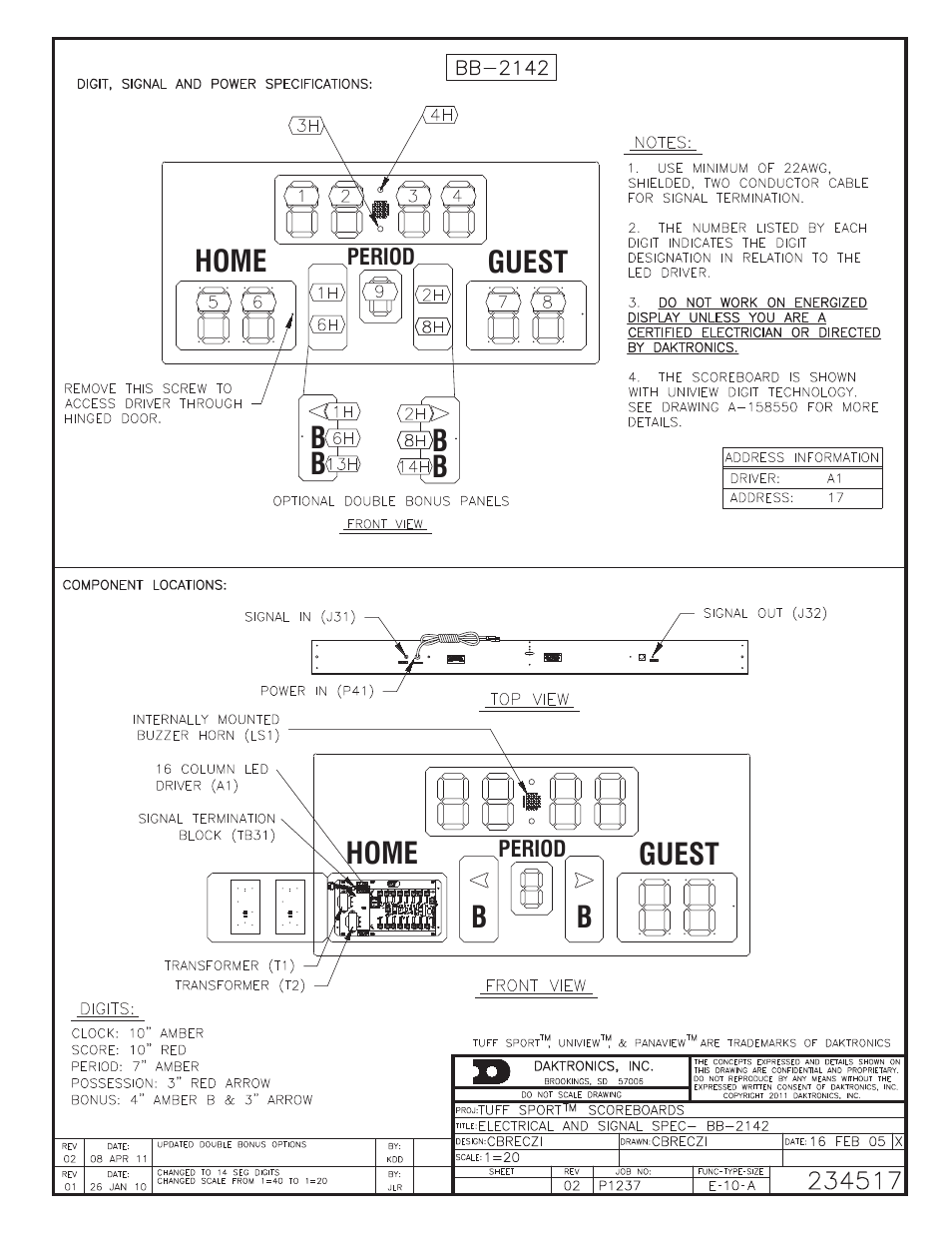 Daktronics BB-2101 Tuff Sport Basketball LED Scoreboard User Manual | Page 112 / 184