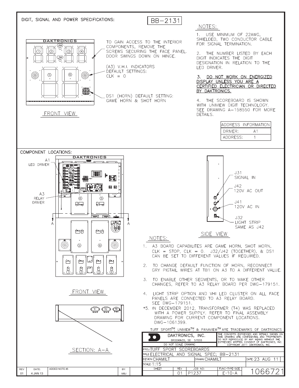 Daktronics BB-2101 Tuff Sport Basketball LED Scoreboard User Manual | Page 122 / 184