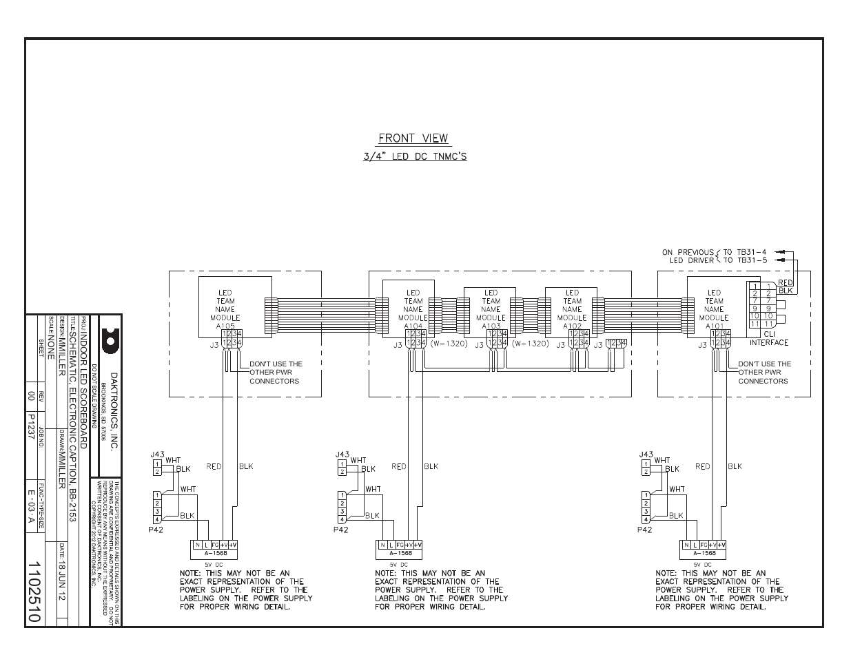 Daktronics BB-2101 Tuff Sport Basketball LED Scoreboard User Manual | Page 166 / 184