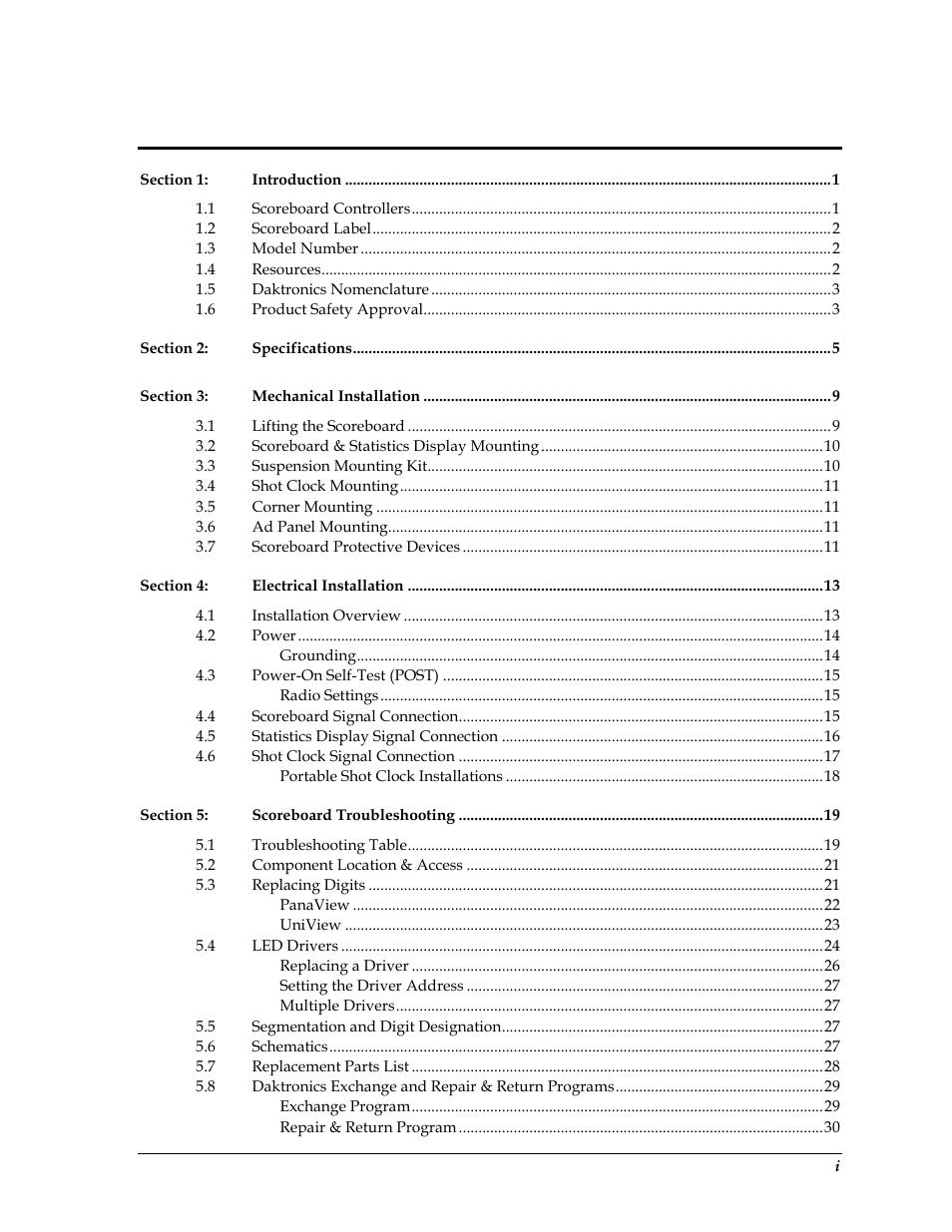 Daktronics BB-2101 Tuff Sport Basketball LED Scoreboard User Manual | Page 5 / 184