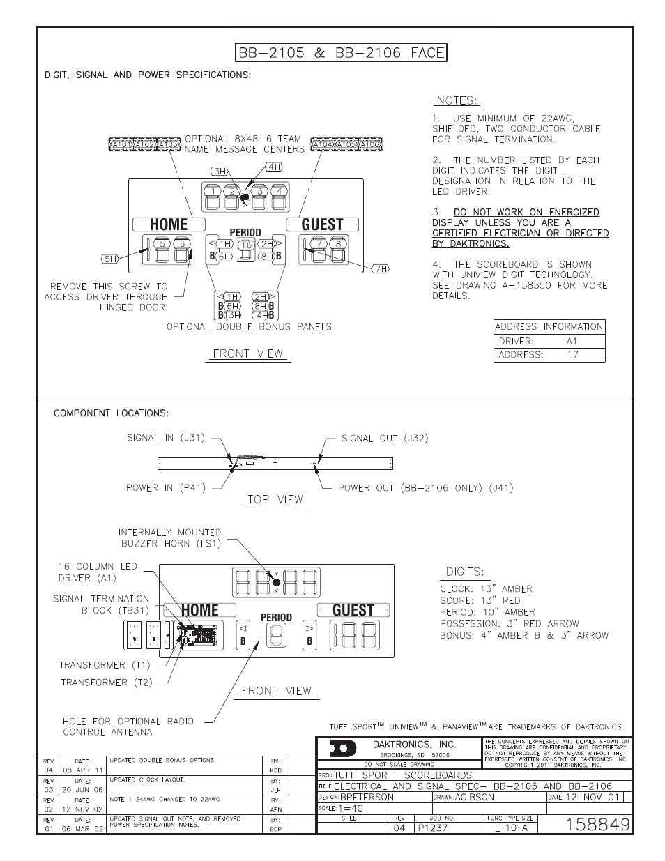 Home guest | Daktronics BB-2101 Tuff Sport Basketball LED Scoreboard User Manual | Page 88 / 184