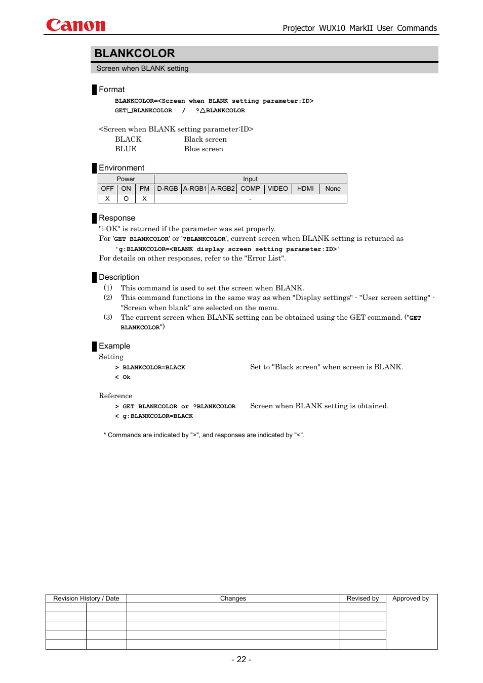 Blankcolor | Canon MARKLL WUX10 User Manual | Page 26 / 91