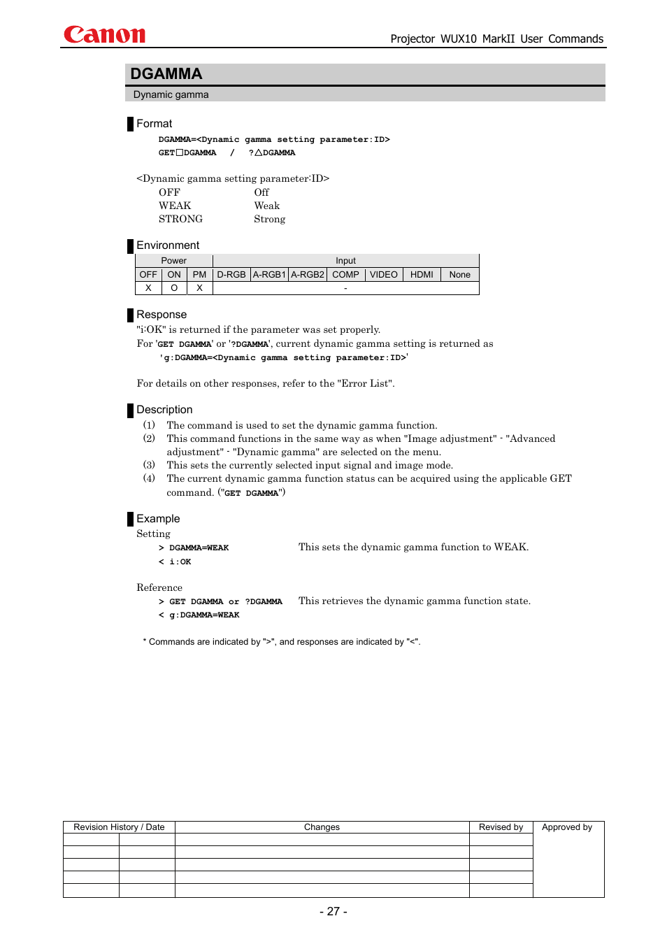 Dgamma | Canon MARKLL WUX10 User Manual | Page 31 / 91