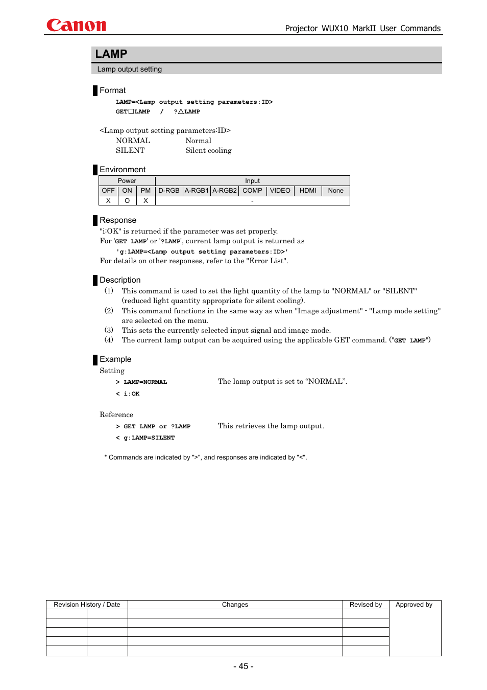 Lamp | Canon MARKLL WUX10 User Manual | Page 49 / 91