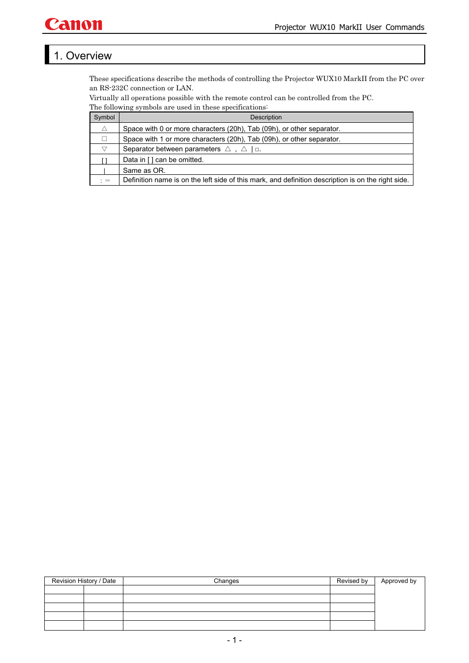 Overview | Canon MARKLL WUX10 User Manual | Page 5 / 91