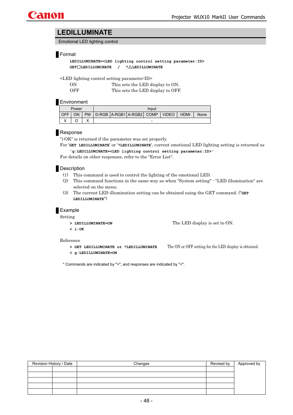 Ledilluminate | Canon MARKLL WUX10 User Manual | Page 52 / 91