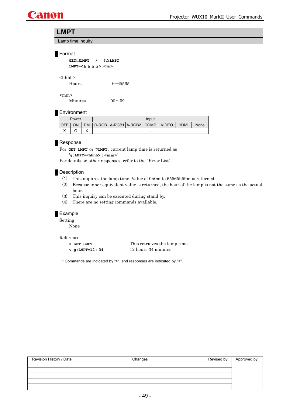 Lmpt | Canon MARKLL WUX10 User Manual | Page 53 / 91