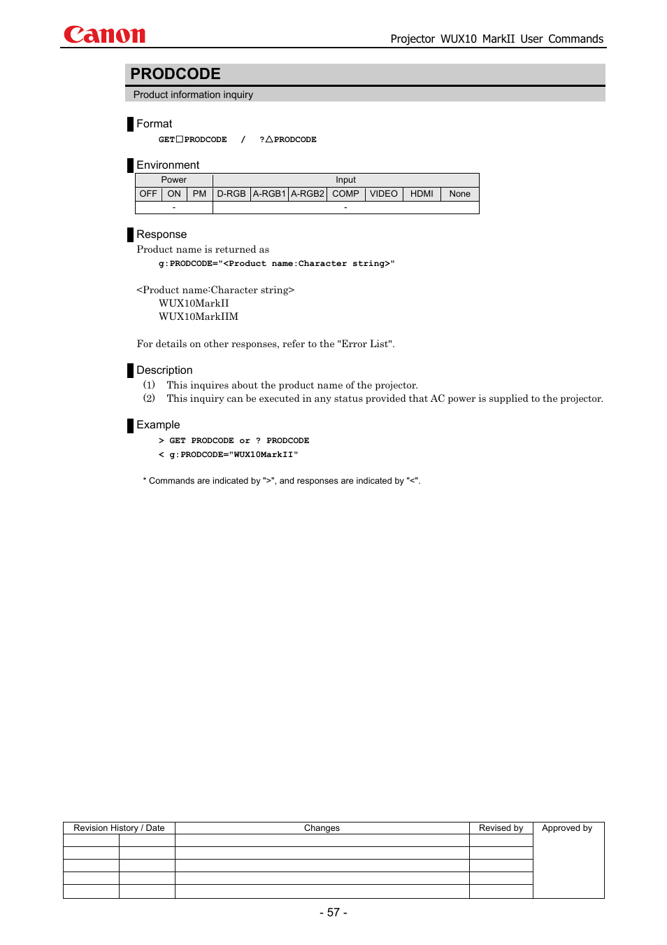 Prodcode | Canon MARKLL WUX10 User Manual | Page 61 / 91