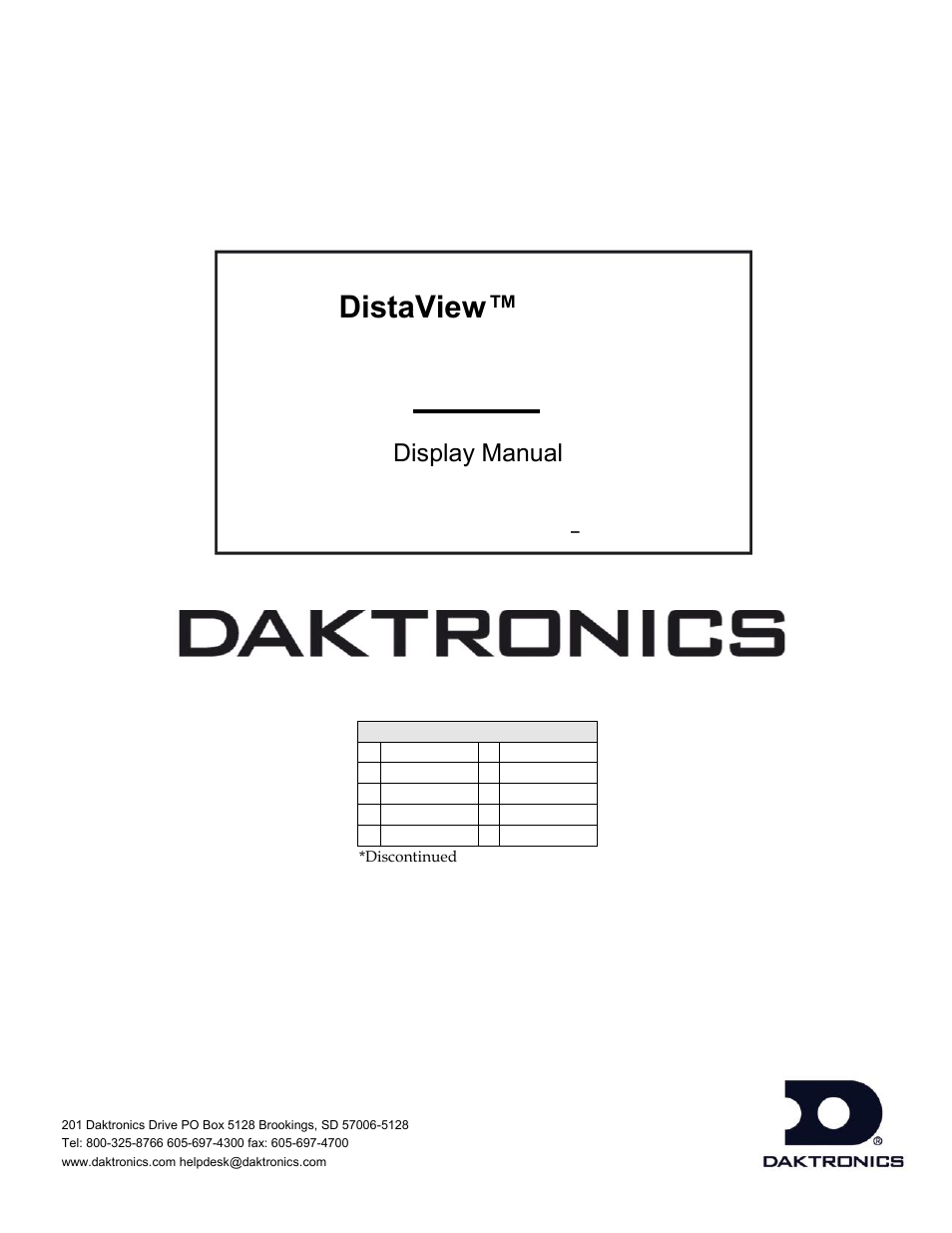 Daktronics BA-2515-31 DistaView Outdoor LED Scoreboard User Manual | 64 pages