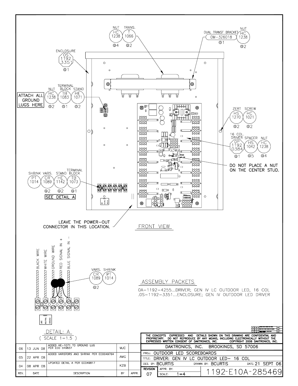 Daktronics BA-2515-31 DistaView Outdoor LED Scoreboard User Manual | Page 54 / 64