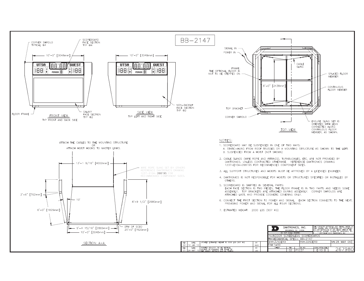 Daktronics BB-2102 Tuff Sport Four-Sided Basketball LED Scoreboard User Manual | Page 55 / 112