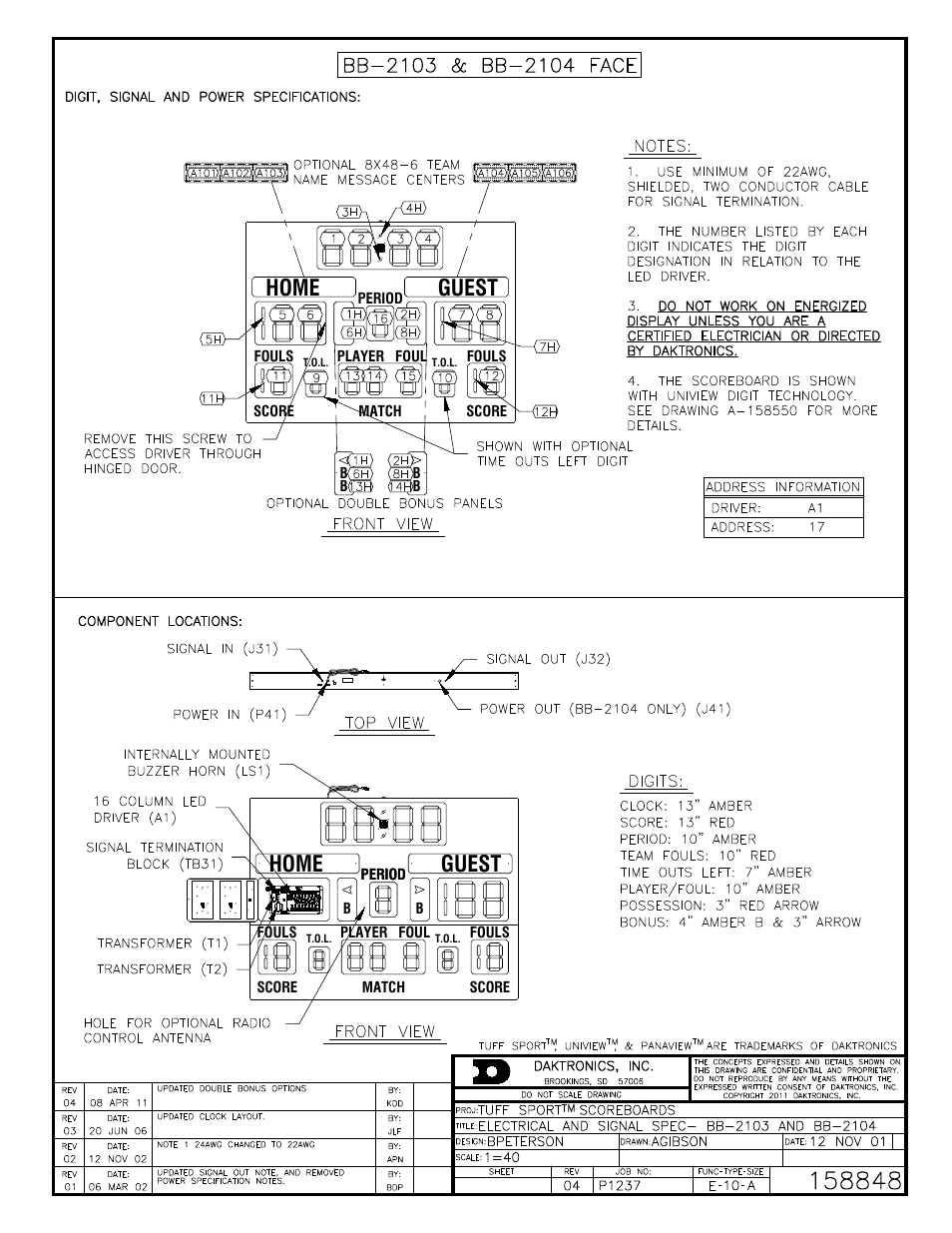 Home guest, Guest home | Daktronics BB-2102 Tuff Sport Four-Sided Basketball LED Scoreboard User Manual | Page 63 / 112