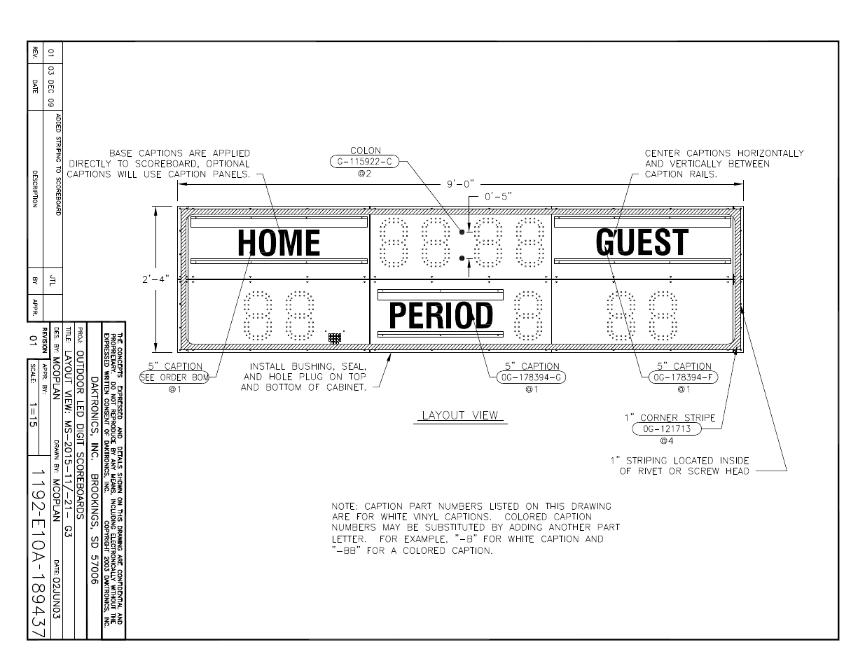 Daktronics FB-2006 Generation III Stackable LED Scoreboard User Manual | Page 51 / 76