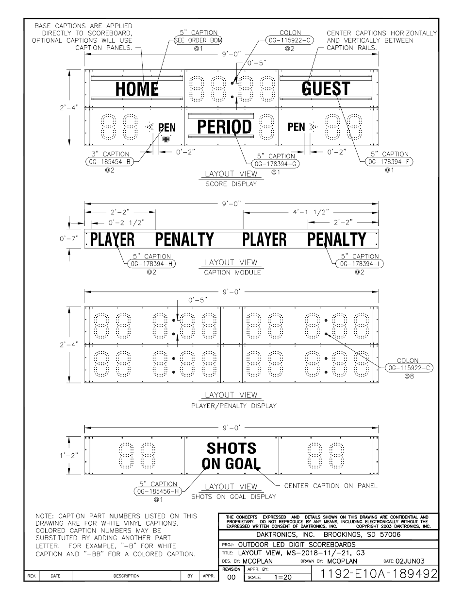 Daktronics FB-2006 Generation III Stackable LED Scoreboard User Manual | Page 53 / 76