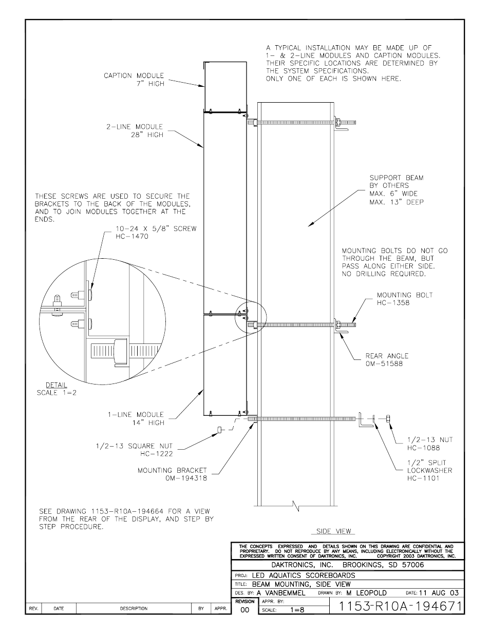 Daktronics FB-2006 Generation III Stackable LED Scoreboard User Manual | Page 57 / 76