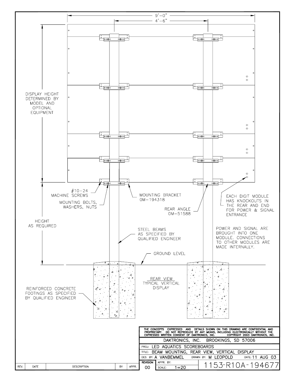 Daktronics FB-2006 Generation III Stackable LED Scoreboard User Manual | Page 59 / 76