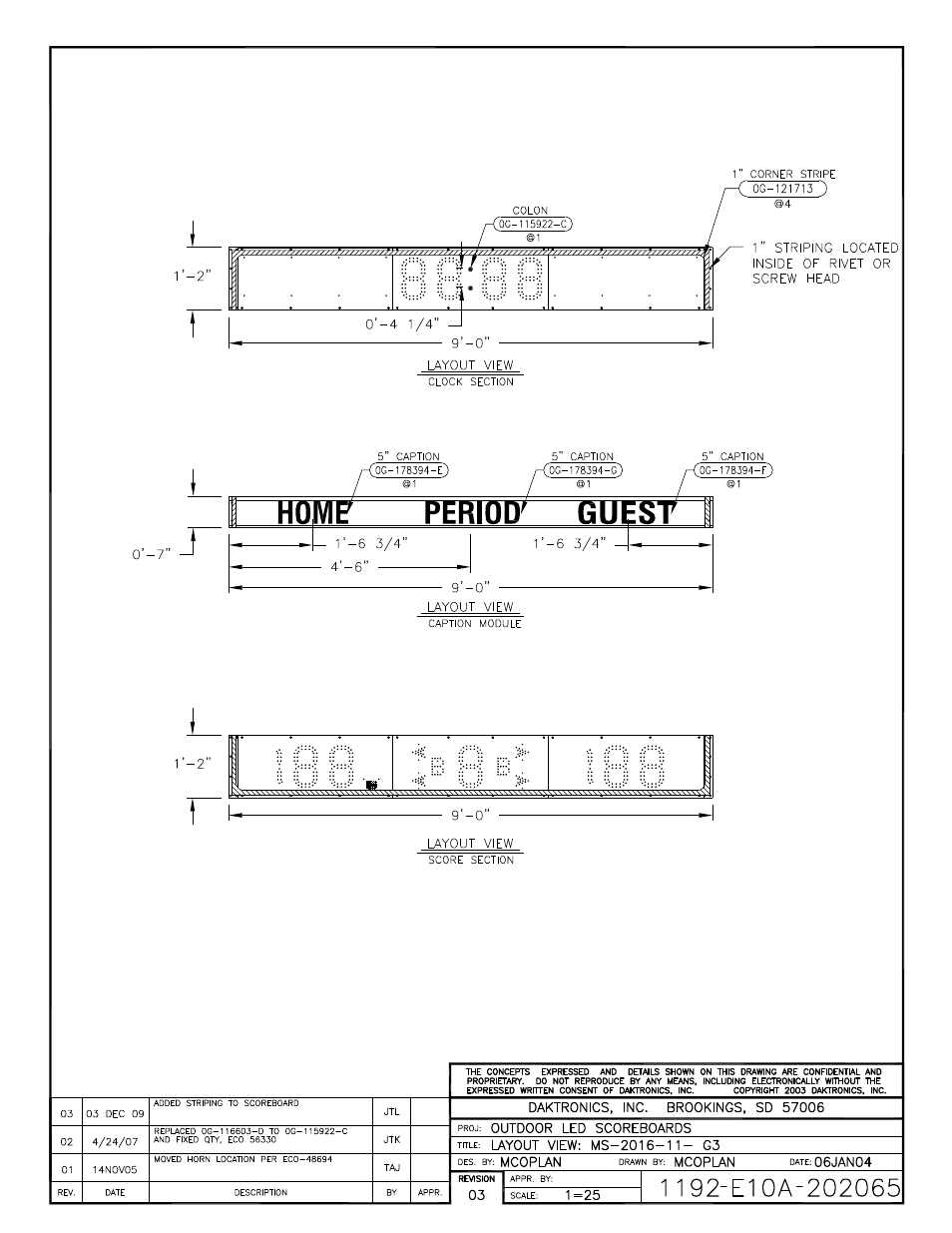 Daktronics FB-2006 Generation III Stackable LED Scoreboard User Manual | Page 60 / 76