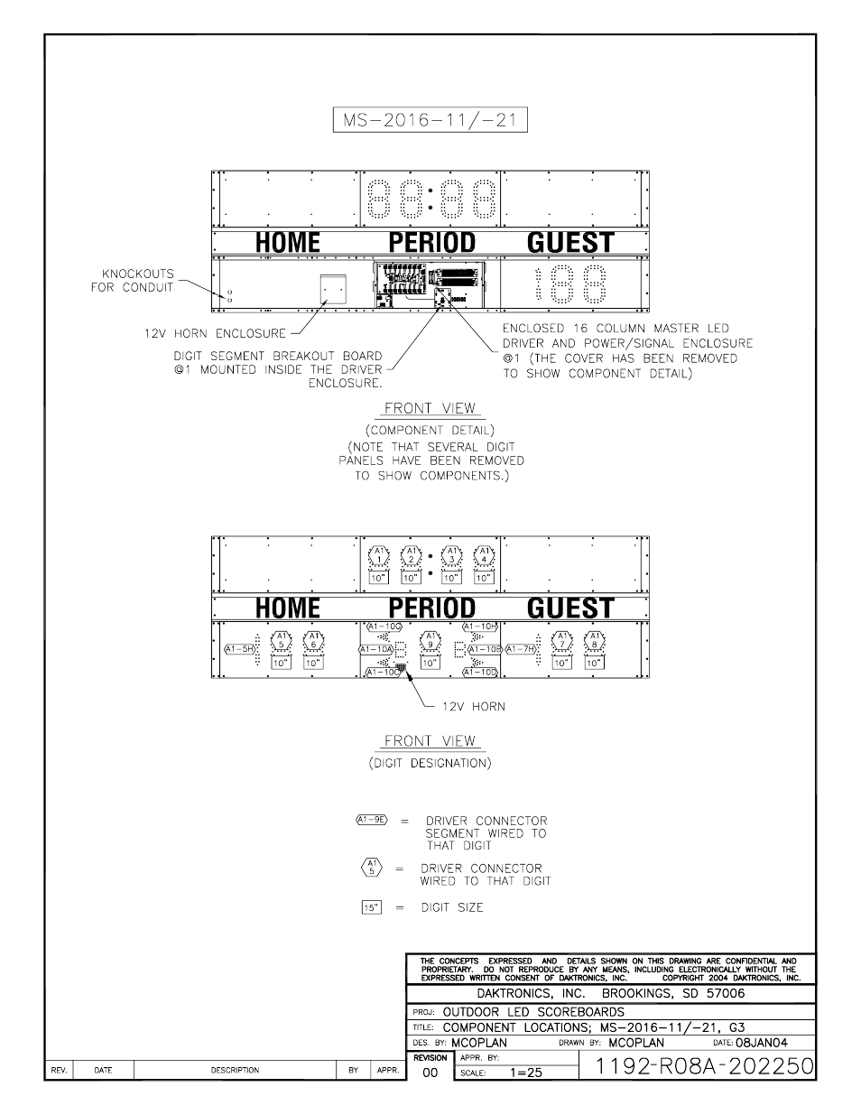 Daktronics FB-2006 Generation III Stackable LED Scoreboard User Manual | Page 61 / 76