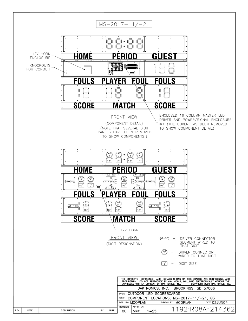Daktronics FB-2006 Generation III Stackable LED Scoreboard User Manual | Page 63 / 76