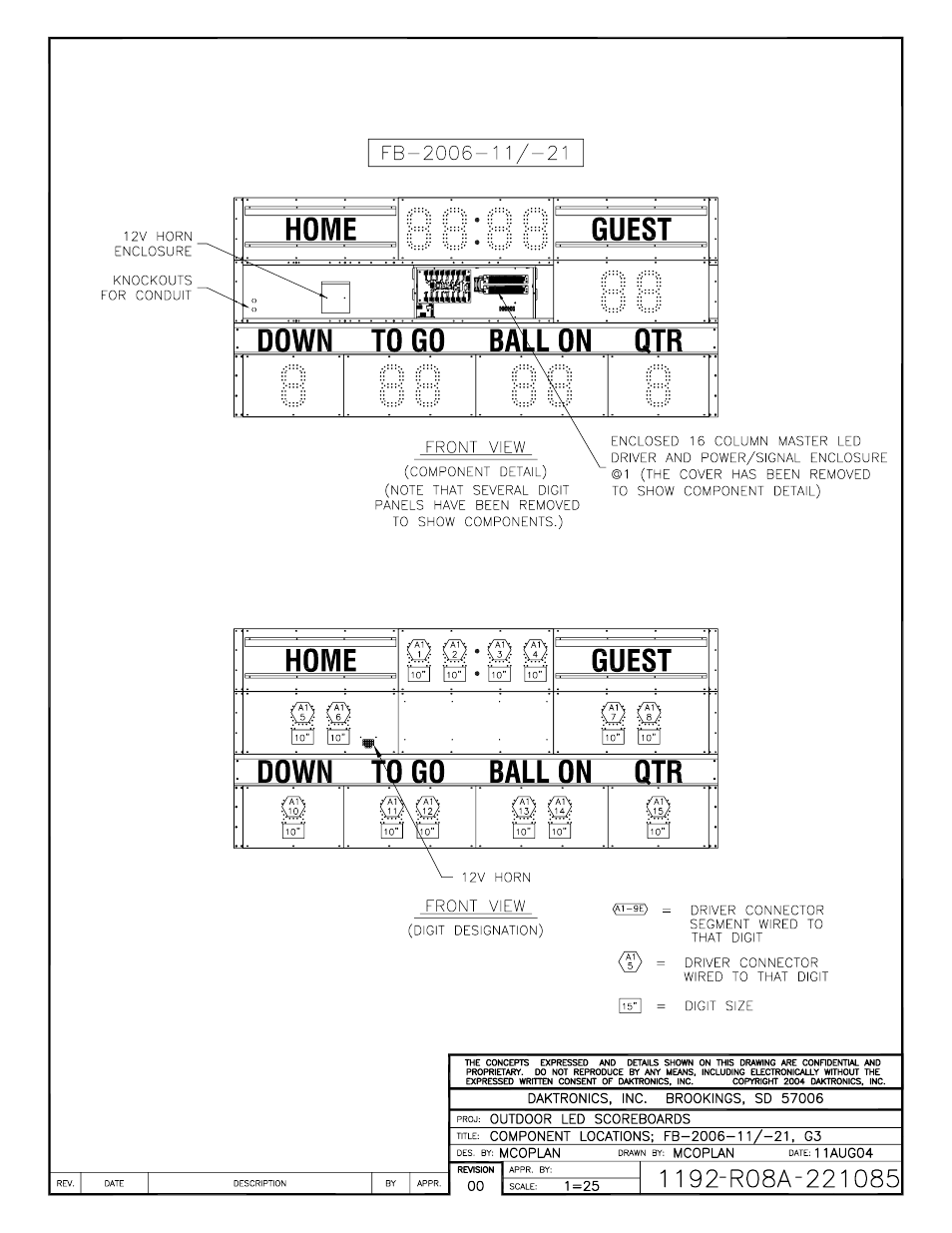 Daktronics FB-2006 Generation III Stackable LED Scoreboard User Manual | Page 66 / 76