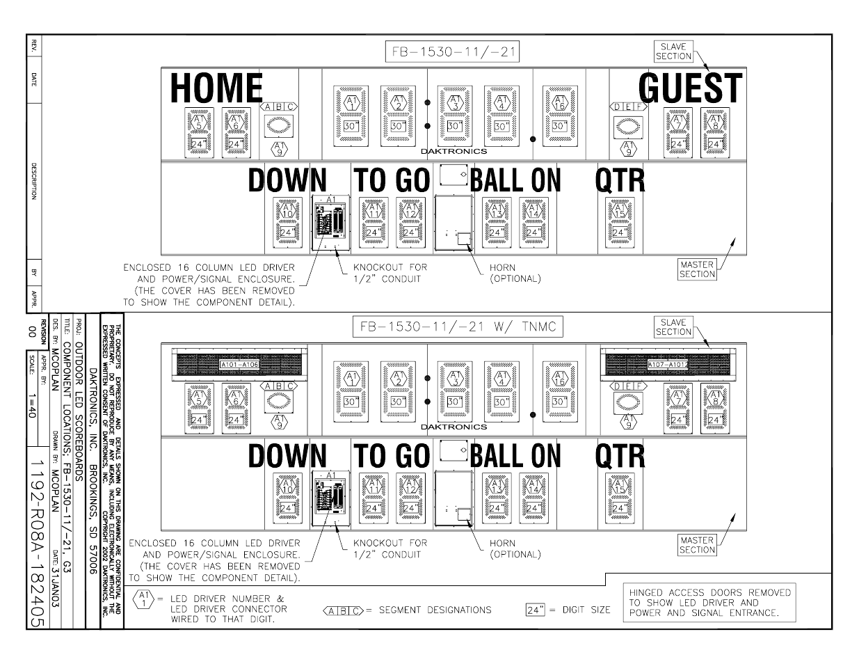 Daktronics BA-1518 Generation IV Multi-Section Outdoor LED Scoreboard User Manual | Page 146 / 208
