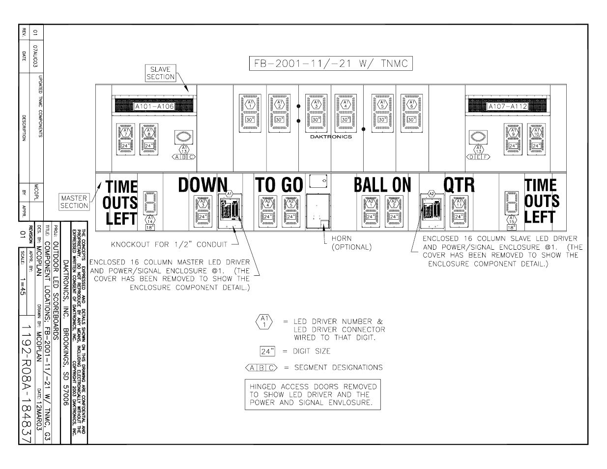 Daktronics BA-1518 Generation IV Multi-Section Outdoor LED Scoreboard User Manual | Page 150 / 208