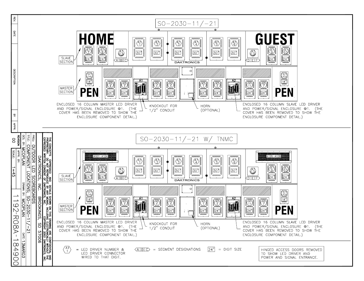 Daktronics BA-1518 Generation IV Multi-Section Outdoor LED Scoreboard User Manual | Page 151 / 208