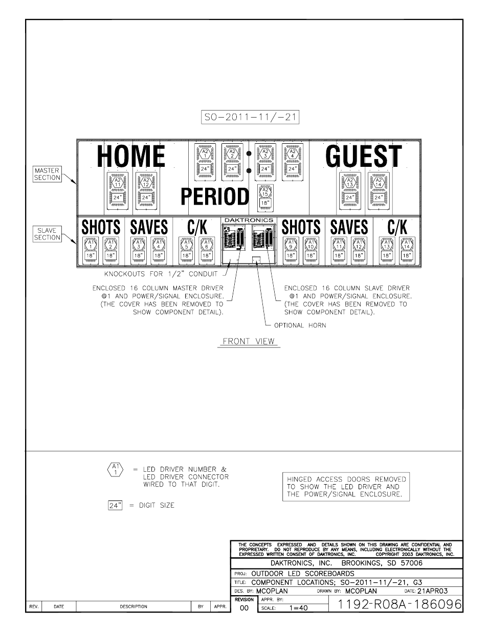 Daktronics BA-1518 Generation IV Multi-Section Outdoor LED Scoreboard User Manual | Page 154 / 208