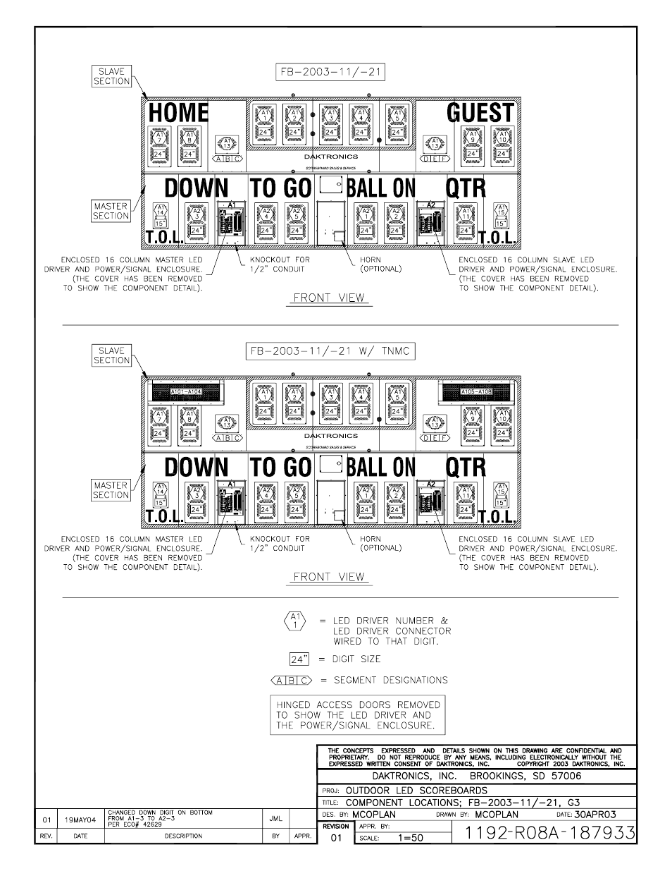 Daktronics BA-1518 Generation IV Multi-Section Outdoor LED Scoreboard User Manual | Page 156 / 208